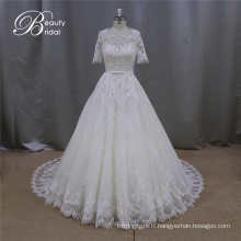 En forme de coeur luxe Vintage dentelle sans bretelles robe de mariée